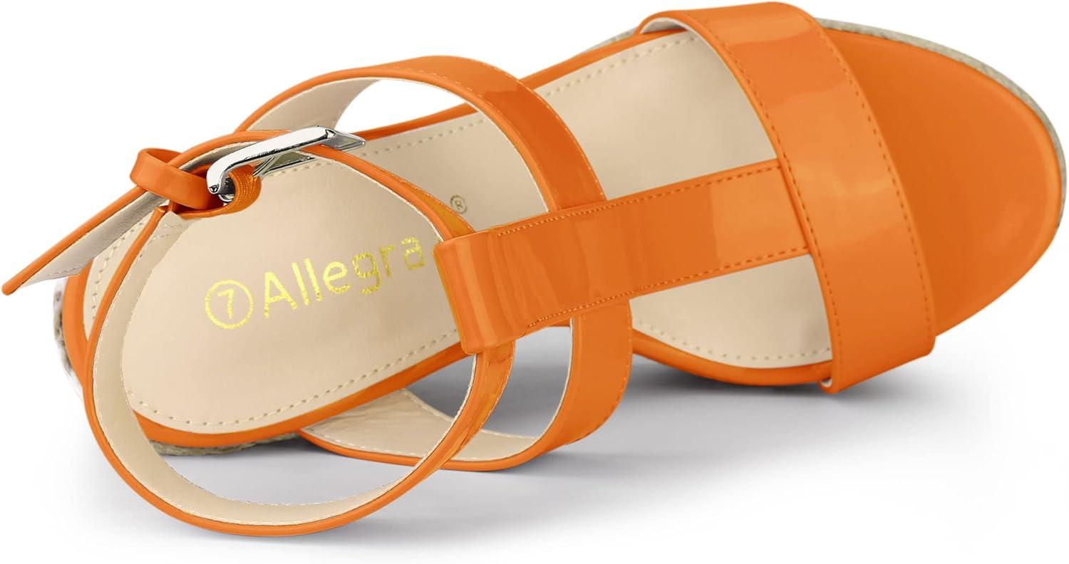 imageAllegra K Womens Espadrille Strappy Platform Wedges SandalsOrange