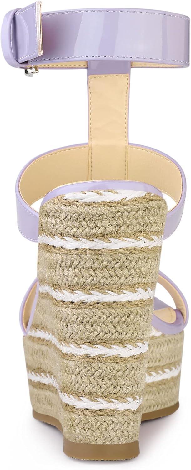 imageAllegra K Womens Espadrille Strappy Platform Wedges SandalsPurple