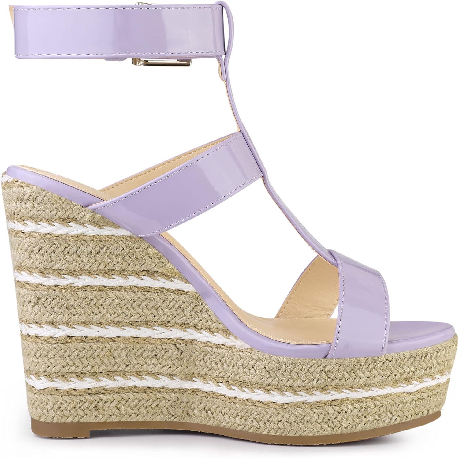 imageAllegra K Womens Espadrille Strappy Platform Wedges SandalsPurple