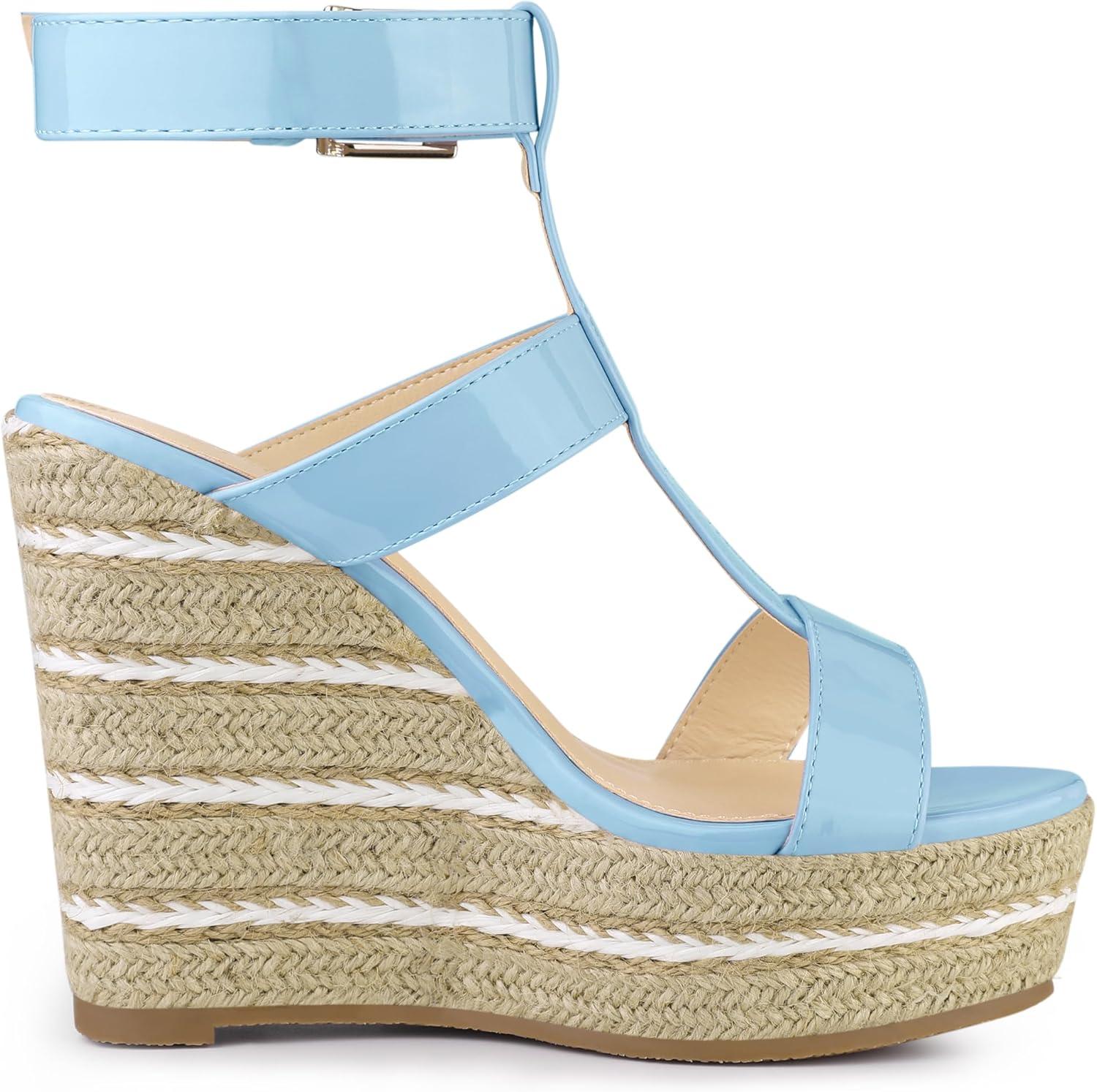 imageAllegra K Womens Espadrille Strappy Platform Wedges SandalsSky Blue