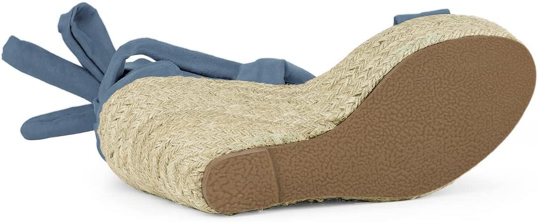 imageAllegra K Womens Espadrilles Platform Sandals Lace Up Open Toe Wedges HeelsHaze Blue