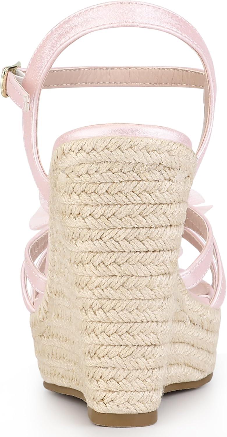 imageAllegra K Womens Flower Platform Espadrilles Wedge Heel SandalsBling Pink