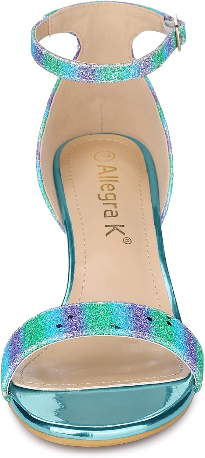 imageAllegra K Womens Glitter Ankle Strap Stiletto Heel SandalsGradient