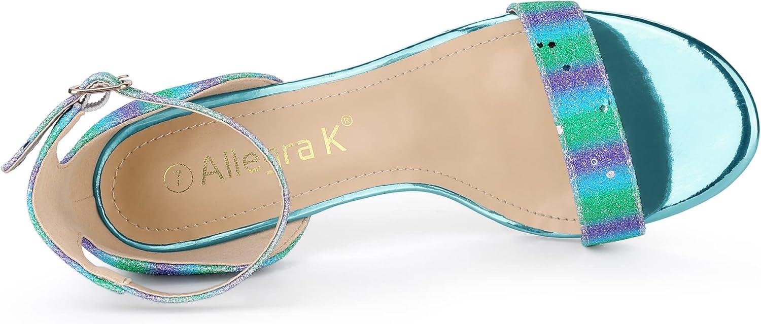 imageAllegra K Womens Glitter Ankle Strap Stiletto Heel SandalsGradient