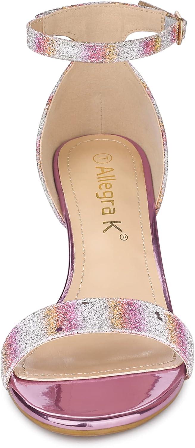 imageAllegra K Womens Glitter Ankle Strap Stiletto Heel SandalsYellow