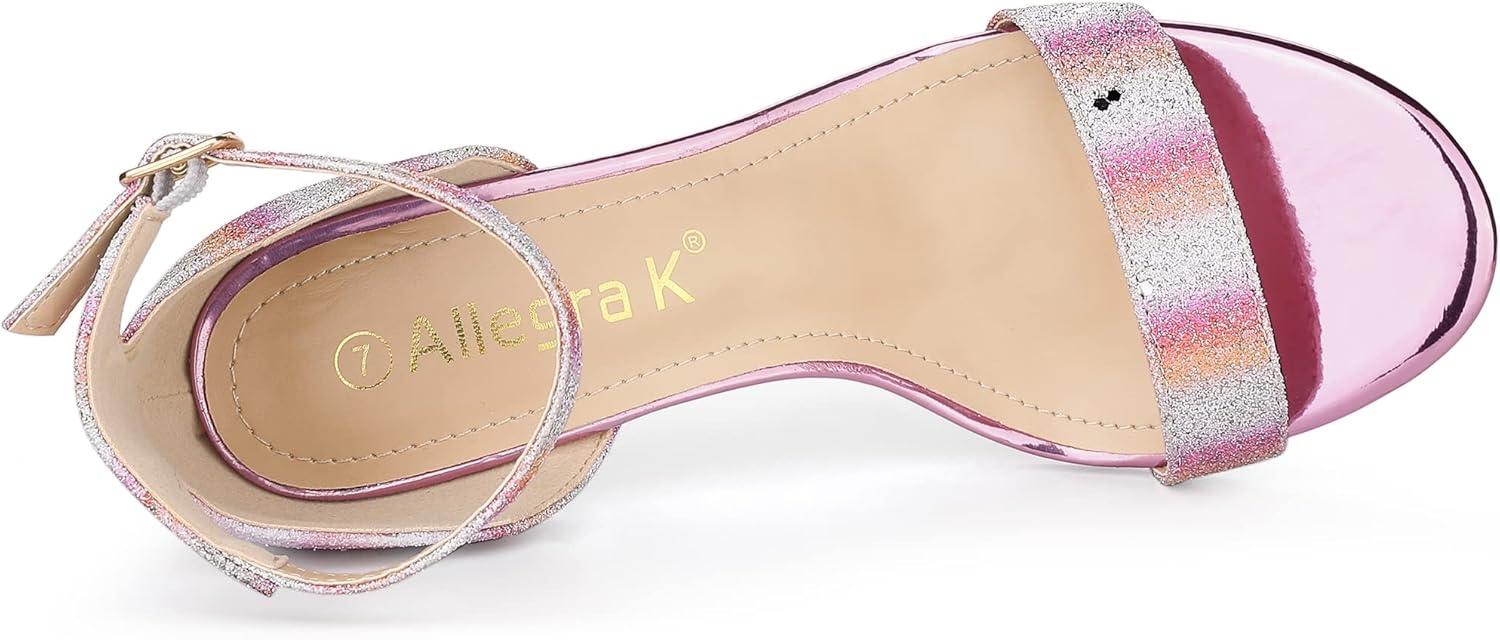 imageAllegra K Womens Glitter Ankle Strap Stiletto Heel SandalsYellow