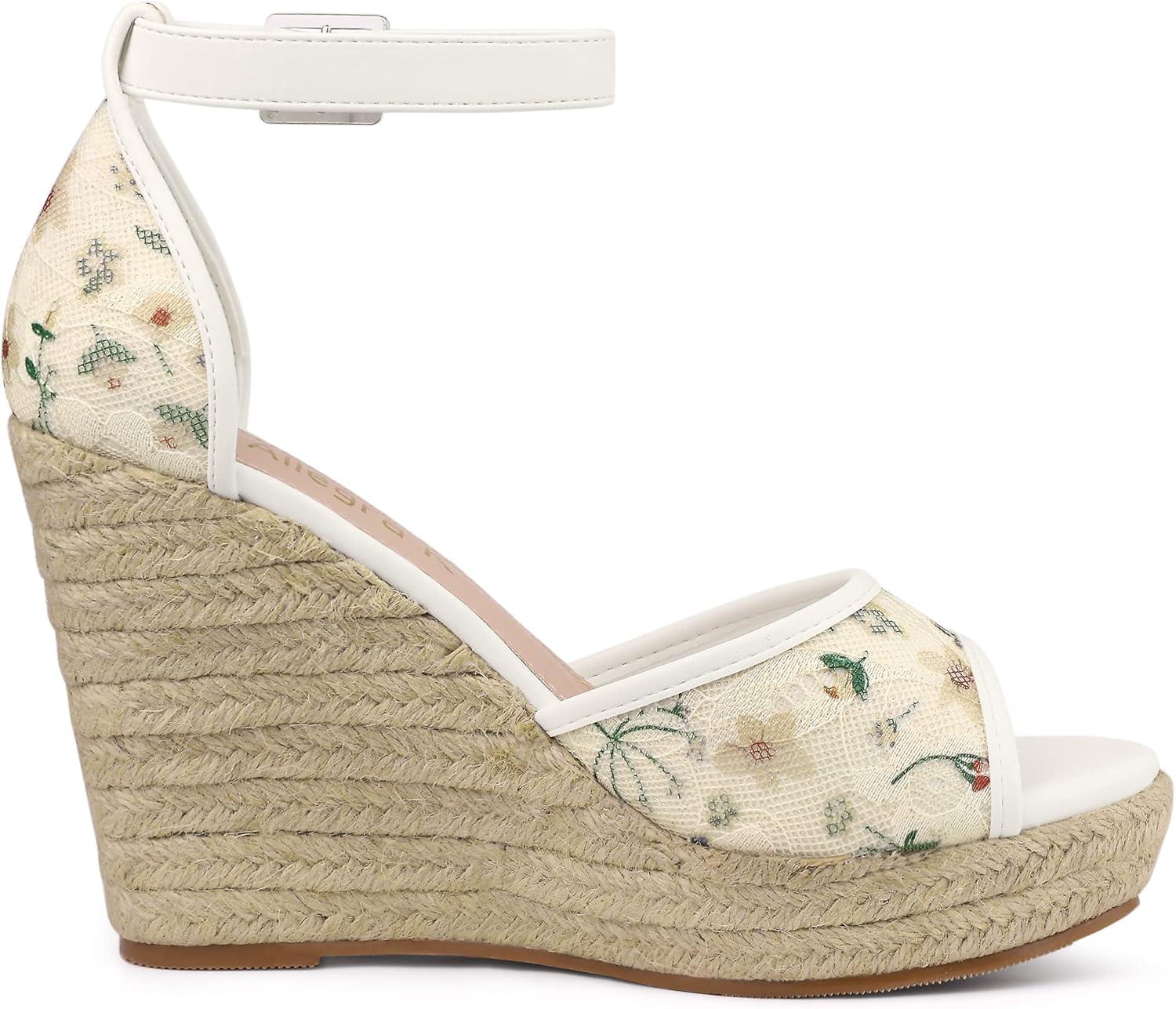 imageAllegra K Womens Lace Platform Espadrilles Wedge Heels SandalsGreen