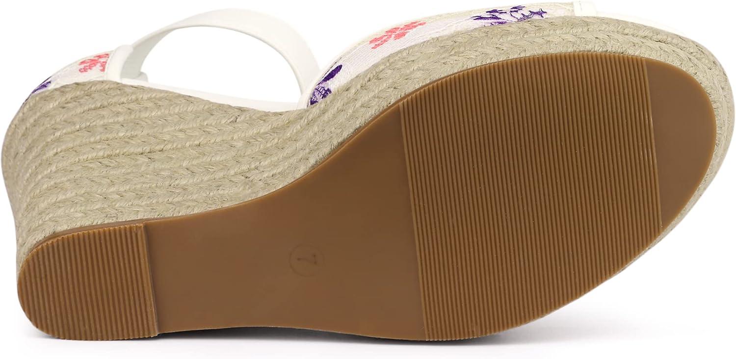imageAllegra K Womens Lace Platform Espadrilles Wedge Heels SandalsPurple Flower