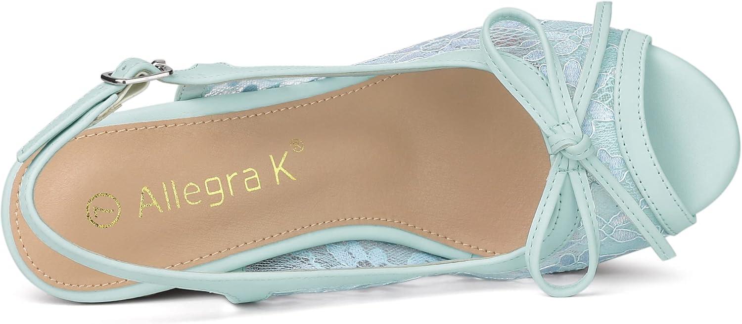 imageAllegra K Womens Lace Platform Wedges Wedge Heel SandalsLight Blue