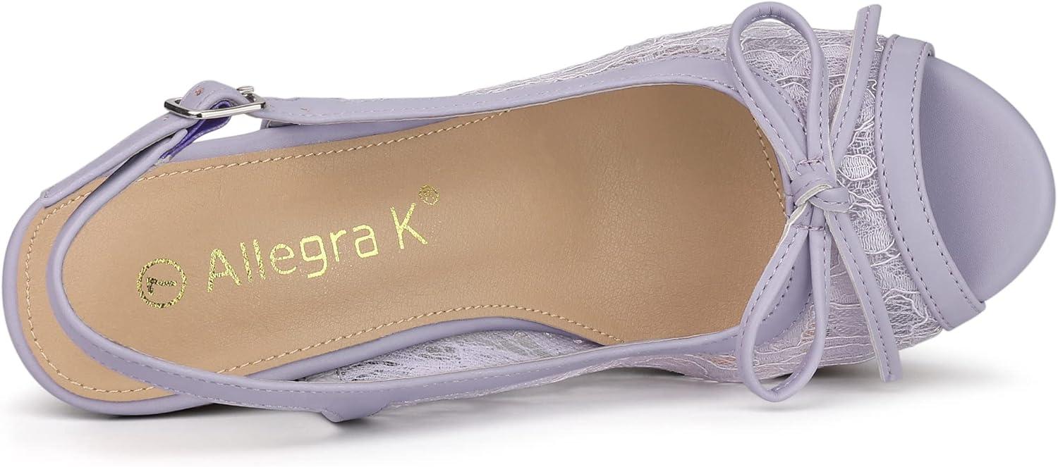 imageAllegra K Womens Lace Platform Wedges Wedge Heel SandalsPurple Flower