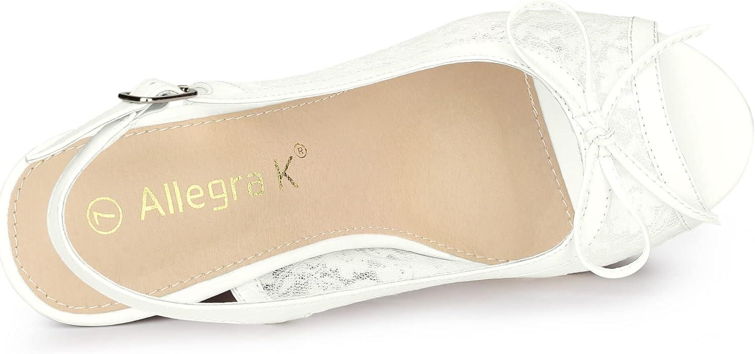 imageAllegra K Womens Lace Platform Wedges Wedge Heel SandalsWhite