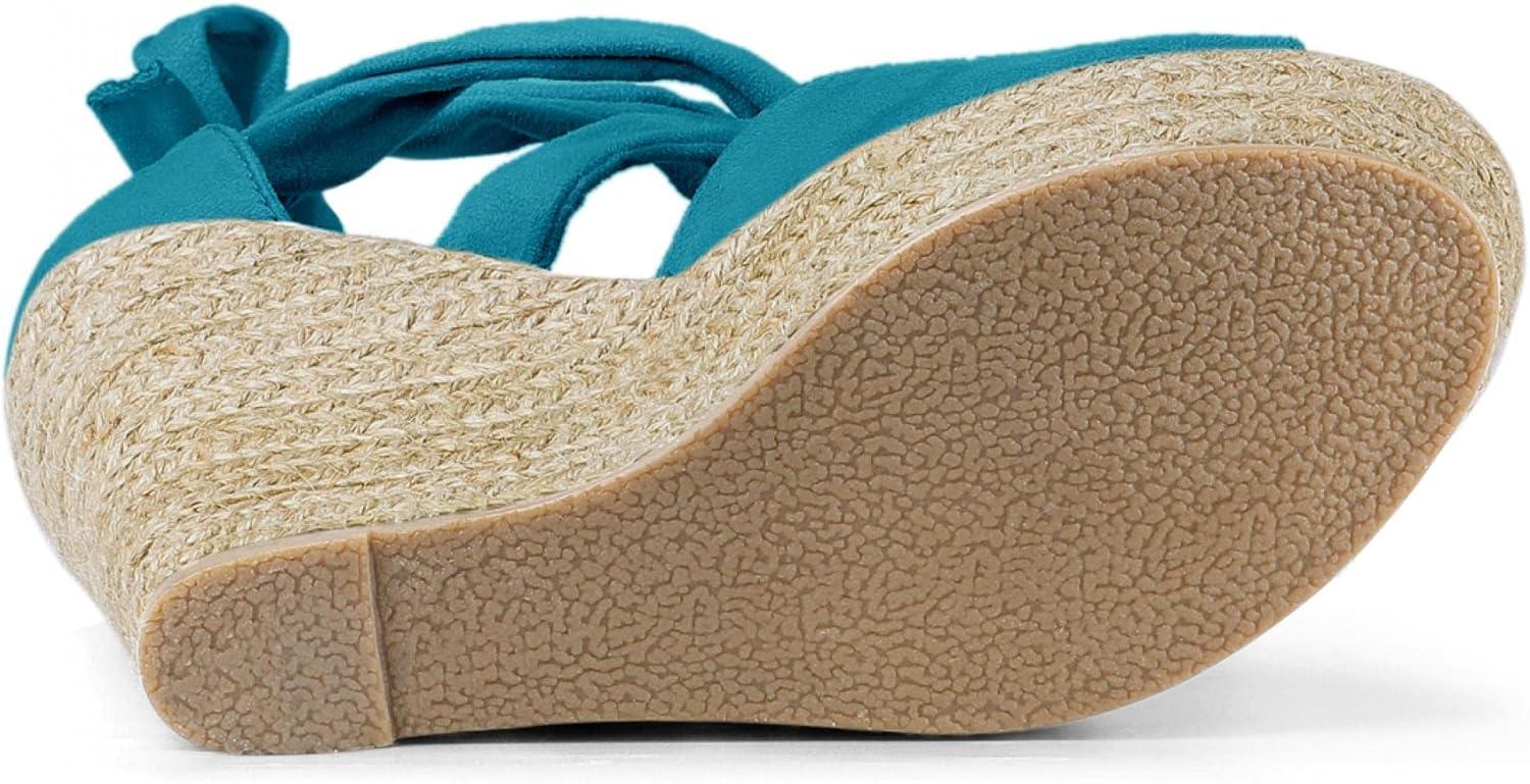 imageAllegra K Womens Lace Up Espadrilles Platform Platform Wedges SandalsTeal