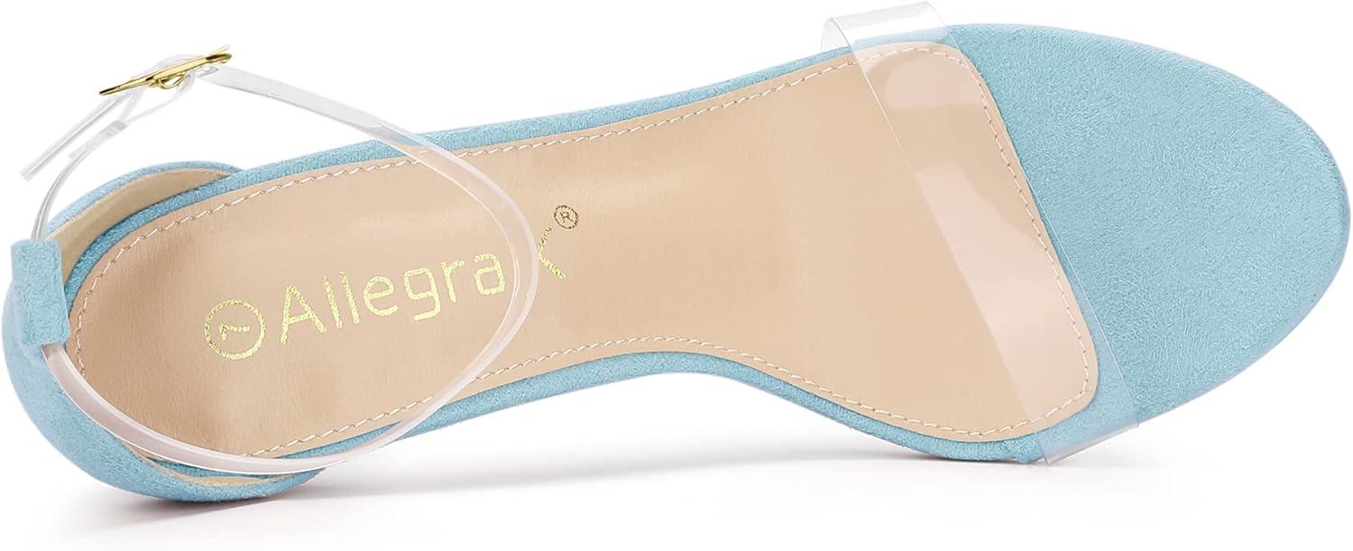 imageAllegra K Womens Open Toe Clear Ankle Strap Stiletto Heel SandalsSky Blue