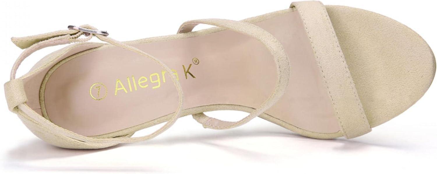 imageAllegra K Womens Open Toe Triple Straps Stiletto High Heel SandalsBeige