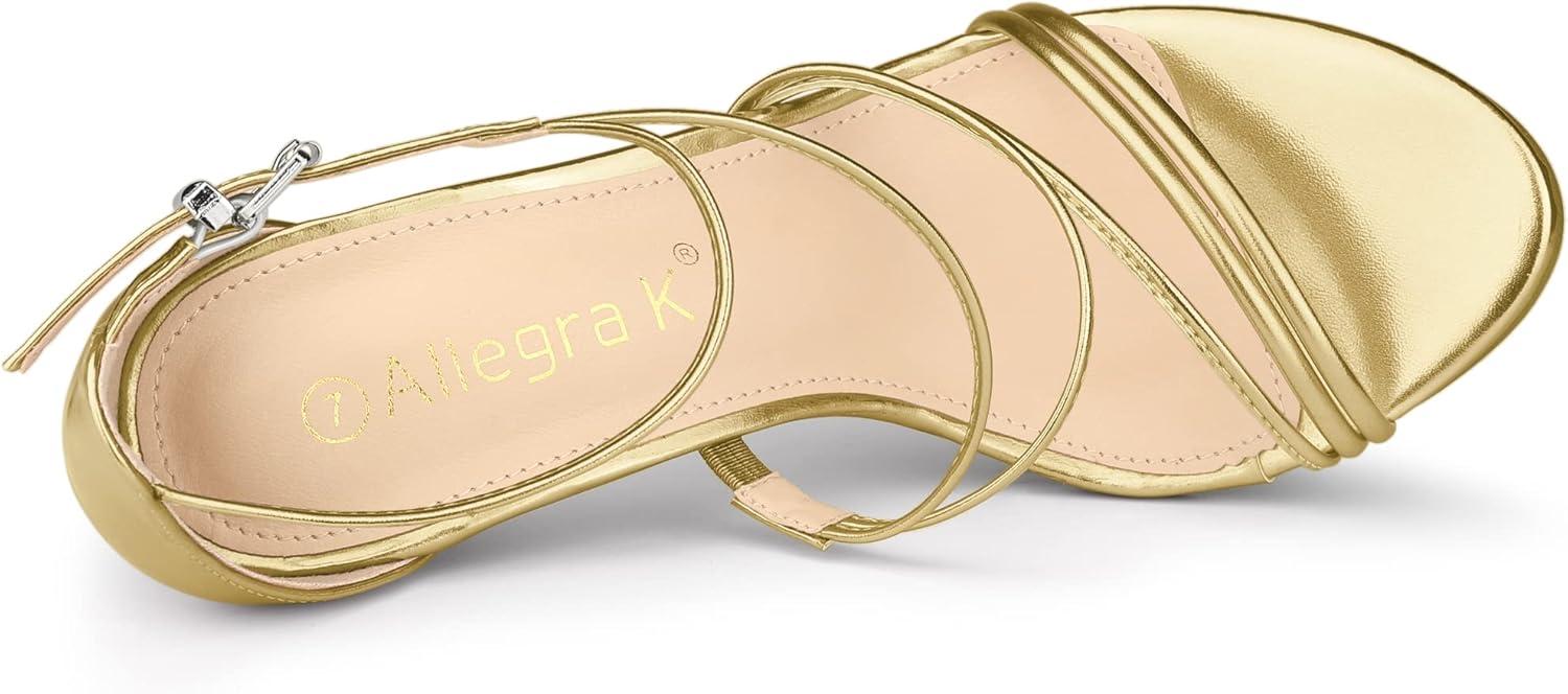 imageAllegra K Womens Party Strappy Stiletto High Heels SandalsGold