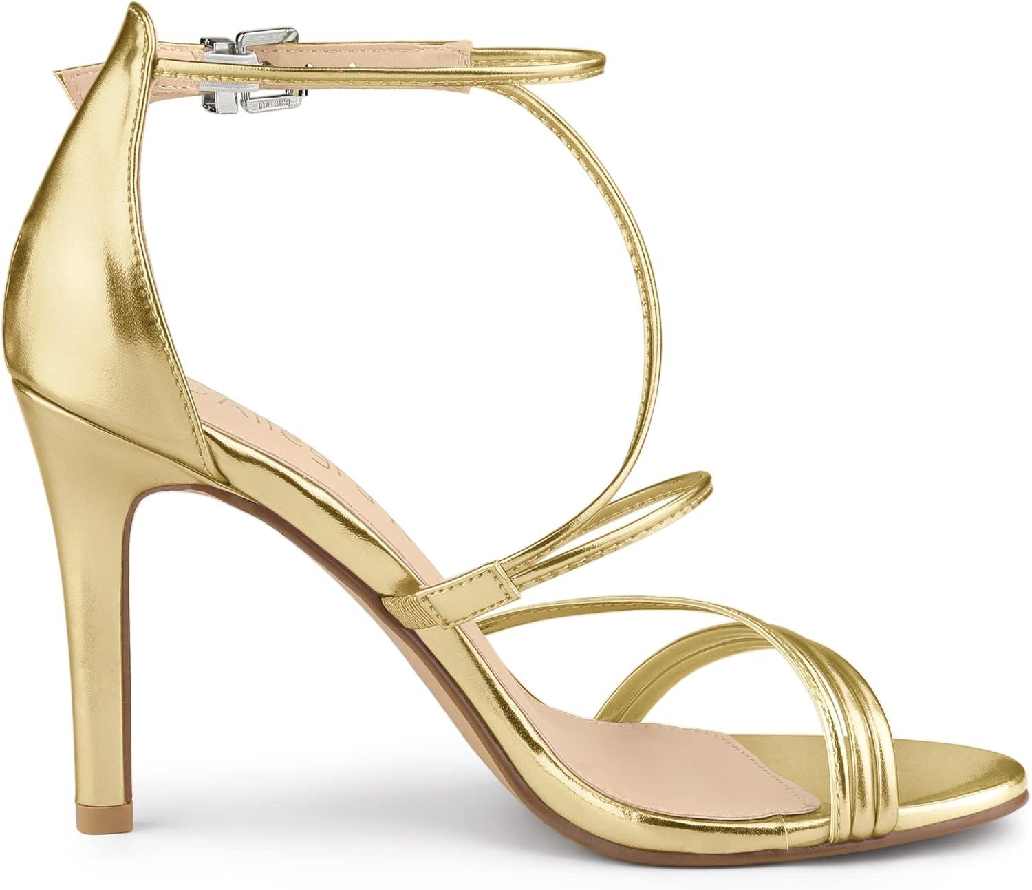 imageAllegra K Womens Party Strappy Stiletto High Heels SandalsGold