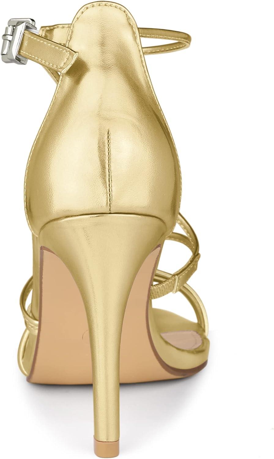 imageAllegra K Womens Party Strappy Stiletto High Heels SandalsGold