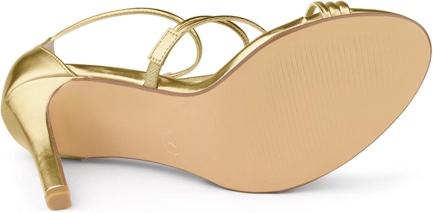 imageAllegra K Womens Party Strappy Stiletto High Heels SandalsGold