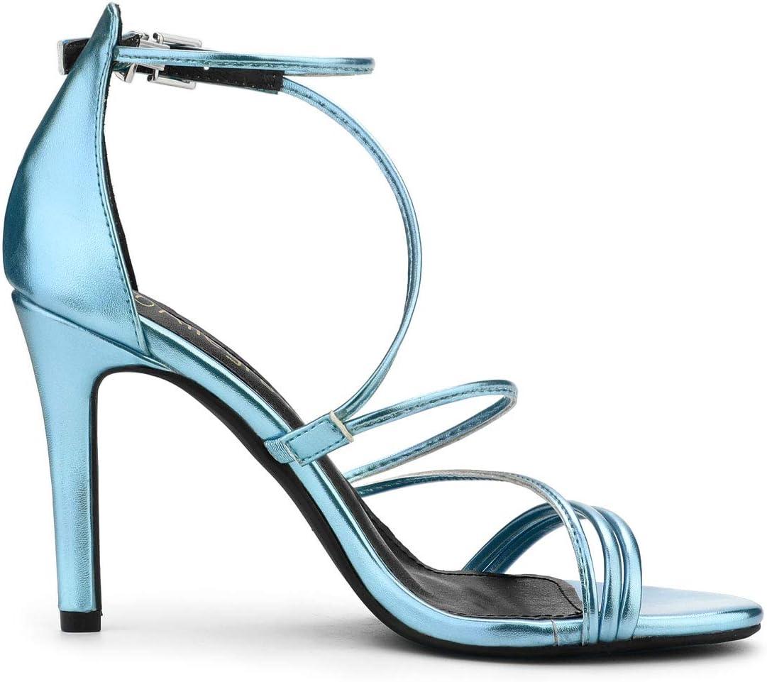 imageAllegra K Womens Party Strappy Stiletto High Heels SandalsLight Blue