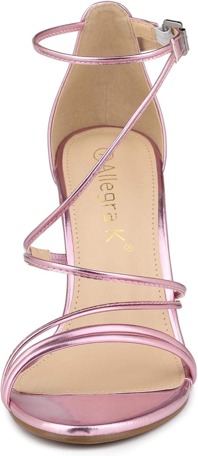 imageAllegra K Womens Party Strappy Stiletto High Heels SandalsPink