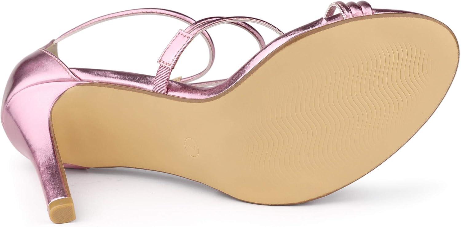 imageAllegra K Womens Party Strappy Stiletto High Heels SandalsPink