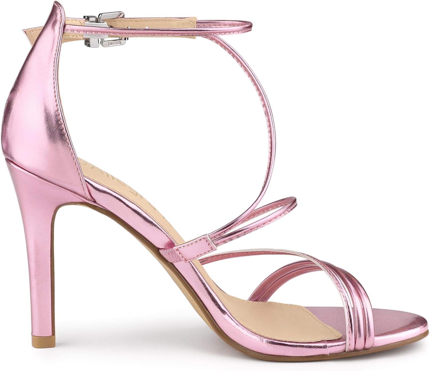 imageAllegra K Womens Party Strappy Stiletto High Heels SandalsPink