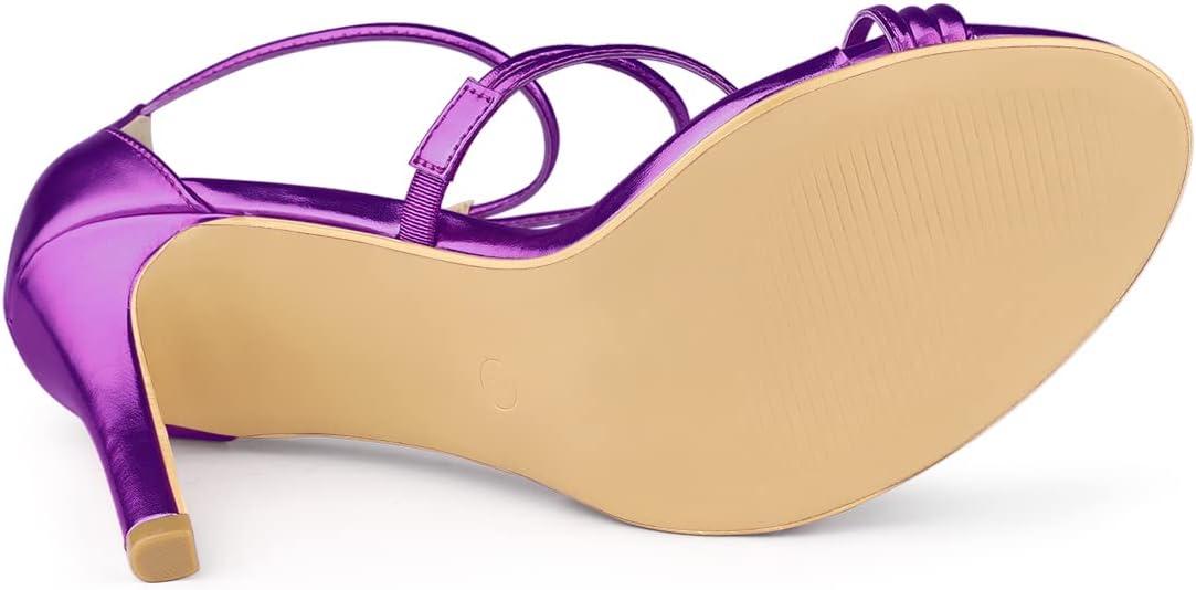 imageAllegra K Womens Party Strappy Stiletto High Heels SandalsPurple