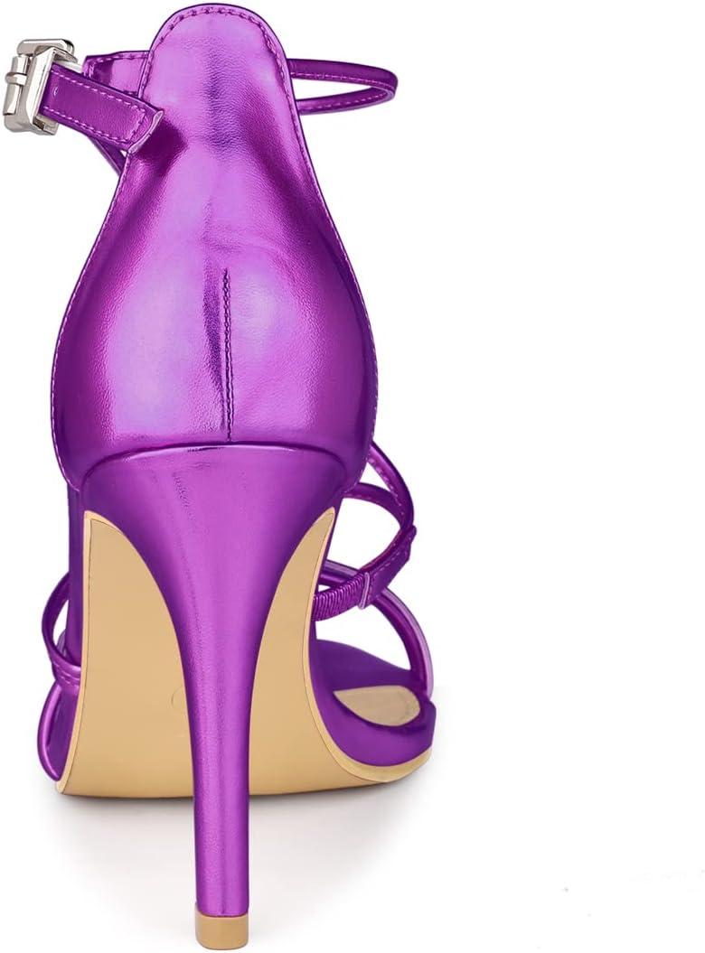 imageAllegra K Womens Party Strappy Stiletto High Heels SandalsPurple