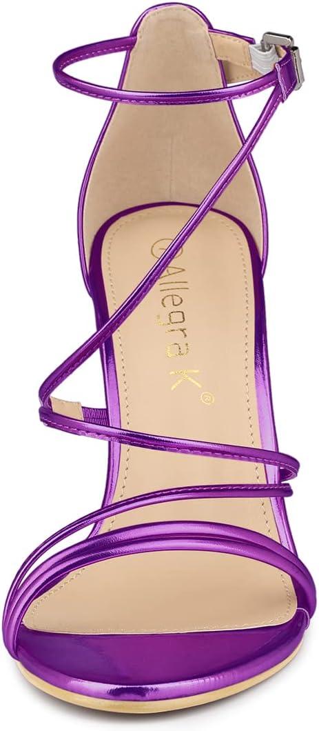 imageAllegra K Womens Party Strappy Stiletto High Heels SandalsPurple