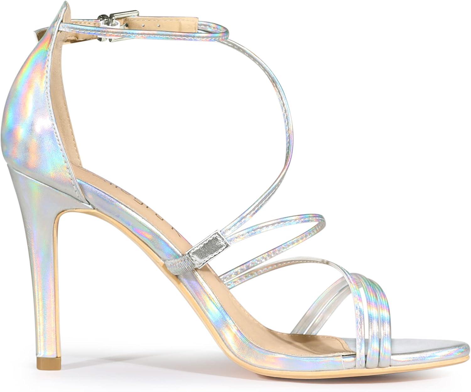 imageAllegra K Womens Party Strappy Stiletto High Heels SandalsSilver