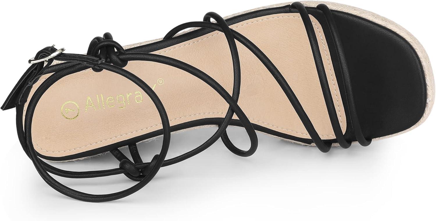 imageAllegra K Womens Platform Espadrille Wedge Heel Slingback Strappy SandalsBlack