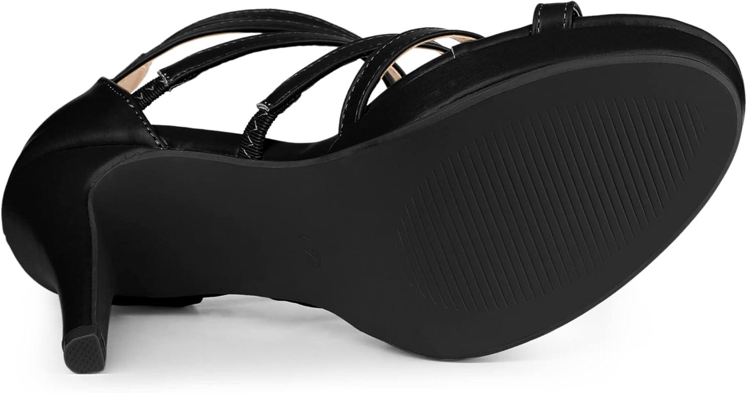 imageAllegra K Womens Platform Gladiator Strappy Indianapolis Stiletto Heel SandalsBlack