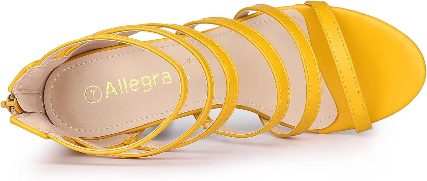 imageAllegra K Womens Platform Gladiator Strappy Indianapolis Stiletto Heel SandalsYellow