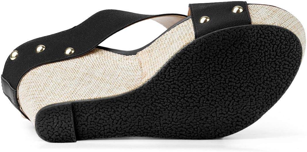 imageAllegra K Womens Platform Slide Wedge SandalsBlack