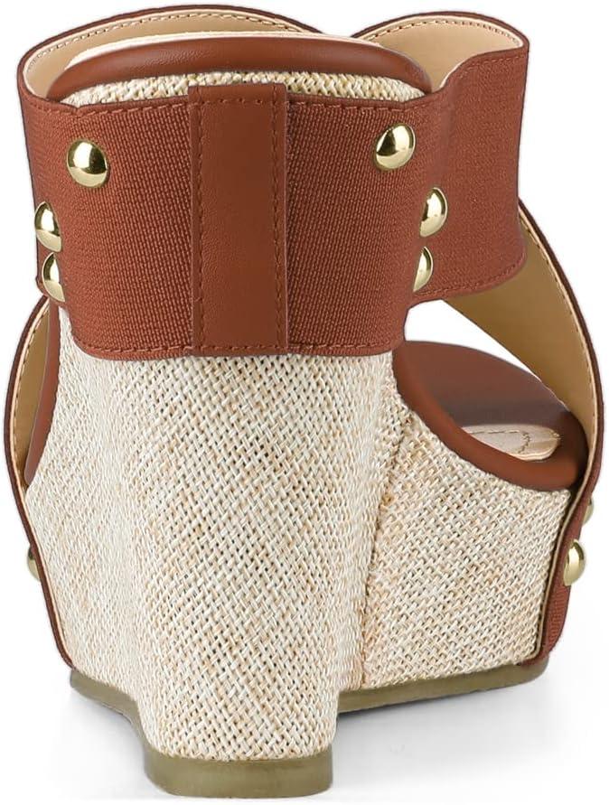 imageAllegra K Womens Platform Slide Wedge SandalsBrown