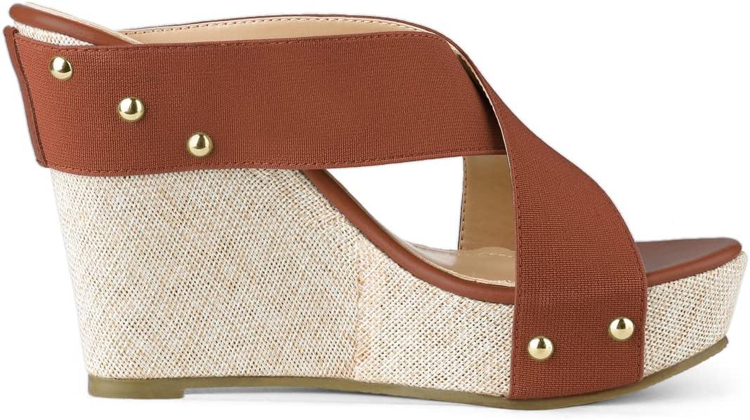 imageAllegra K Womens Platform Slide Wedge SandalsBrown