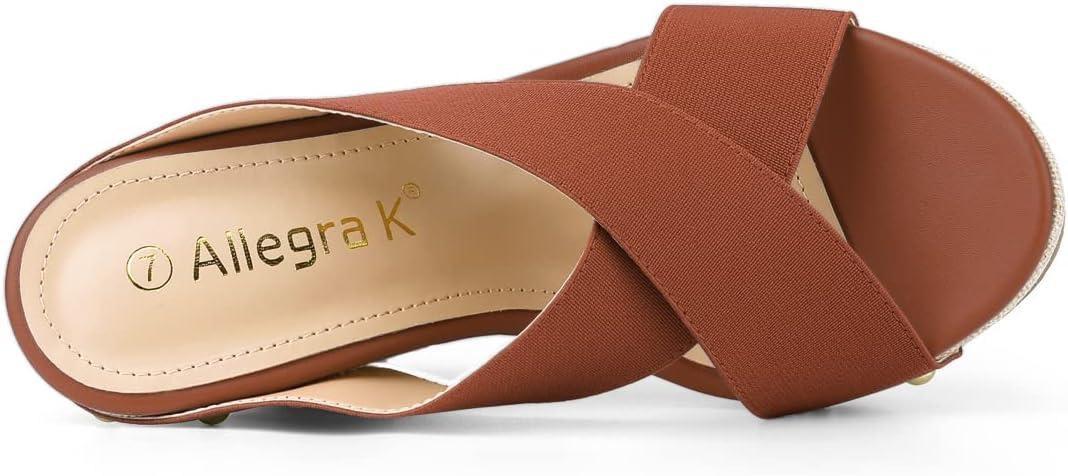 imageAllegra K Womens Platform Slide Wedge SandalsBrown