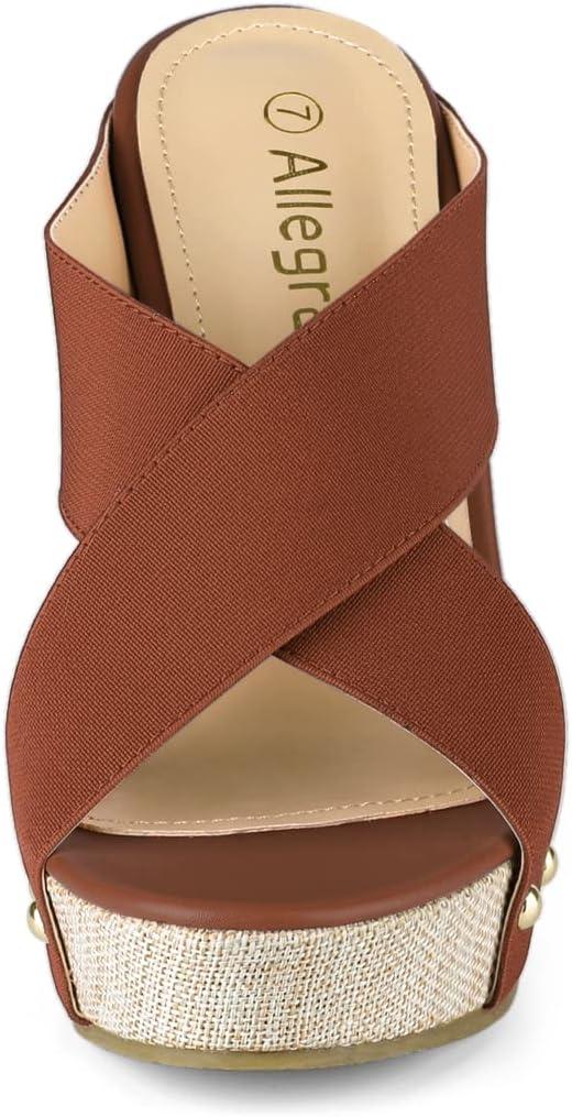 imageAllegra K Womens Platform Slide Wedge SandalsBrown