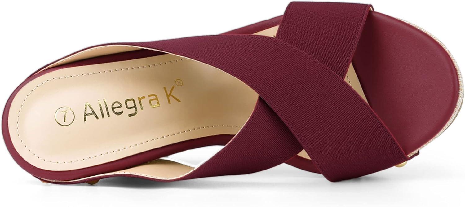 imageAllegra K Womens Platform Slide Wedge SandalsBurgundy