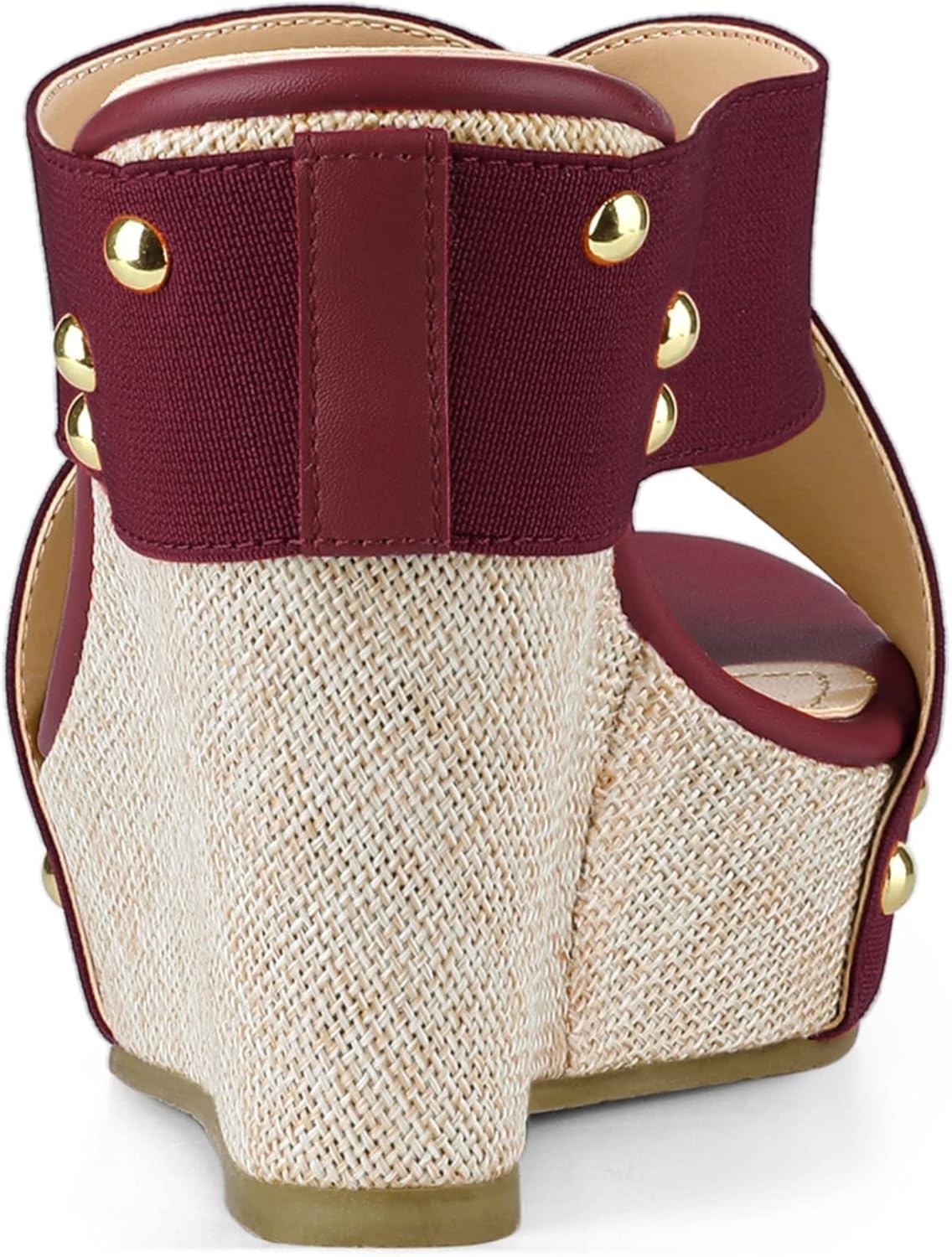 imageAllegra K Womens Platform Slide Wedge SandalsBurgundy