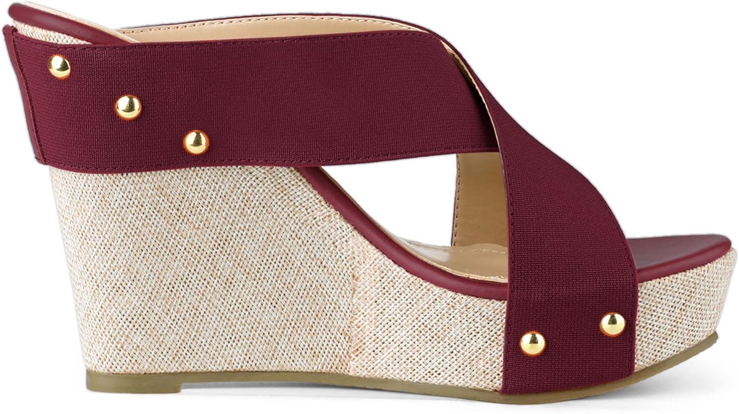 imageAllegra K Womens Platform Slide Wedge SandalsBurgundy