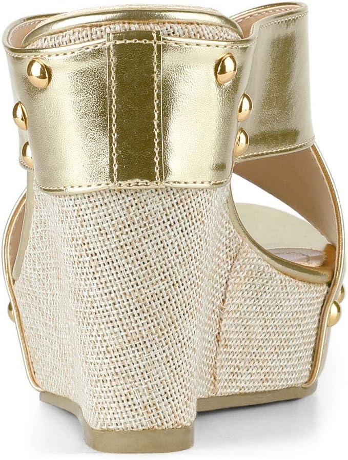imageAllegra K Womens Platform Slide Wedge SandalsGold Tone