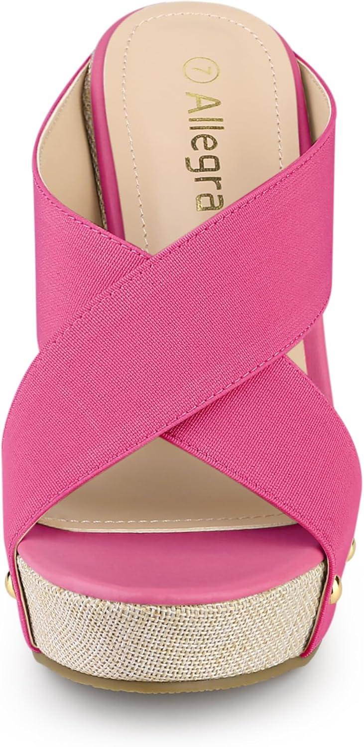 imageAllegra K Womens Platform Slide Wedge SandalsPink