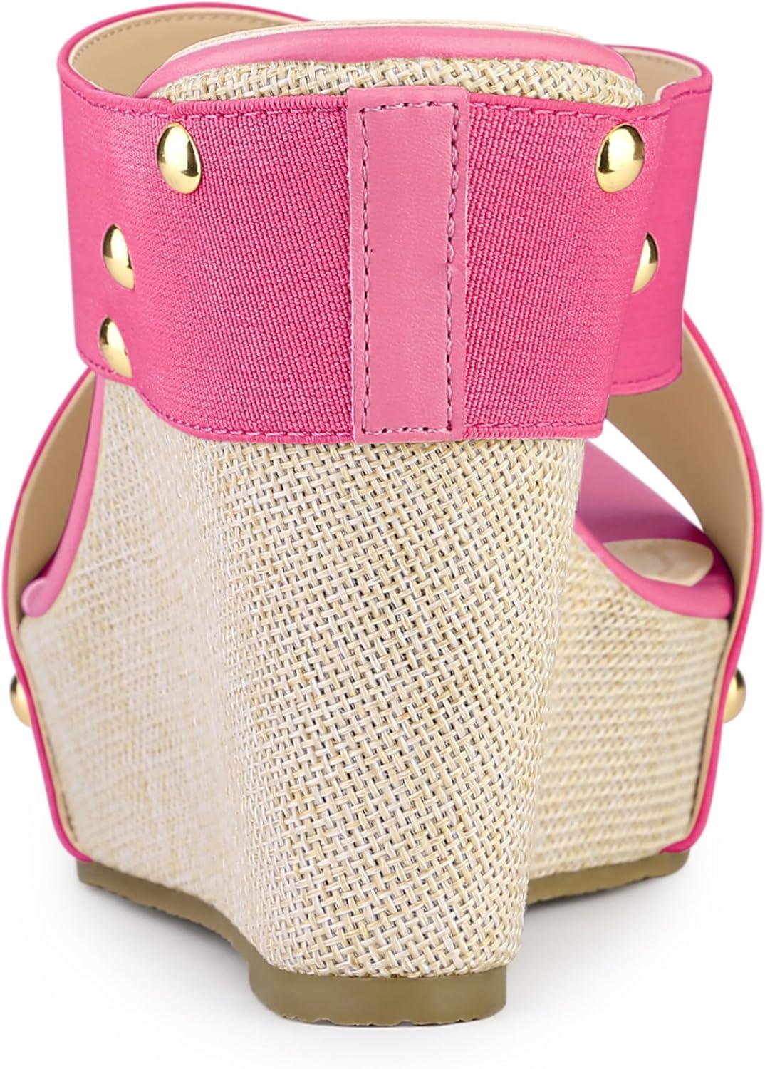 imageAllegra K Womens Platform Slide Wedge SandalsPink