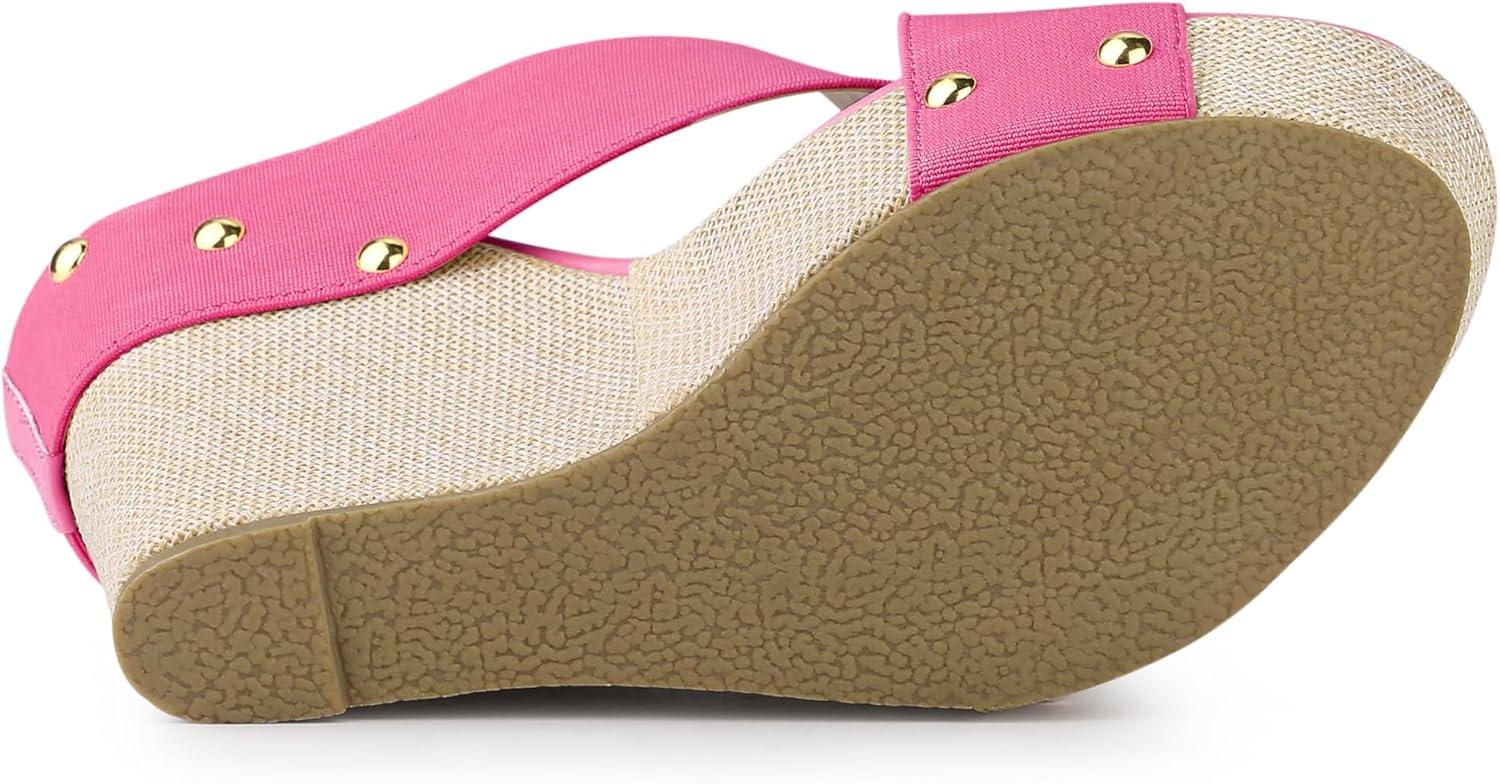 imageAllegra K Womens Platform Slide Wedge SandalsPink