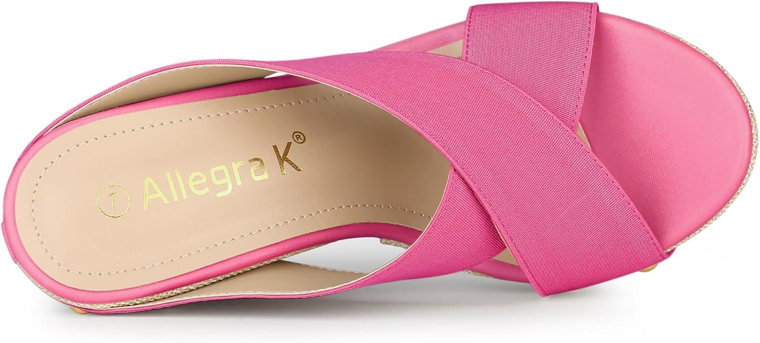 imageAllegra K Womens Platform Slide Wedge SandalsPink
