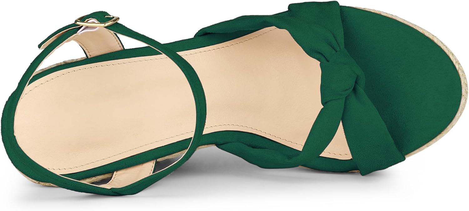 imageAllegra K Womens Platform Slingback Espadrille Wedge Heel SandalsDark Green