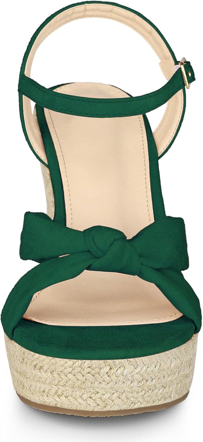 imageAllegra K Womens Platform Slingback Espadrille Wedge Heel SandalsDark Green