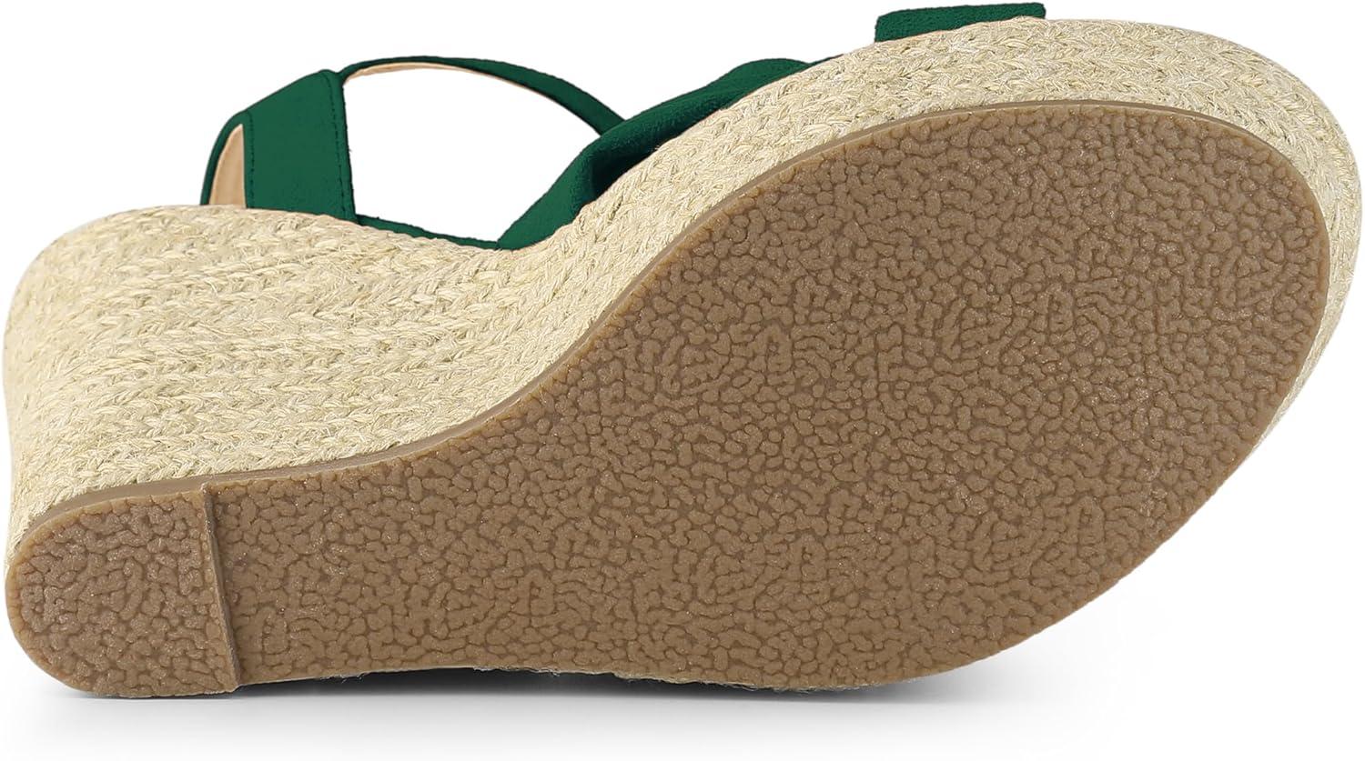 imageAllegra K Womens Platform Slingback Espadrille Wedge Heel SandalsDark Green