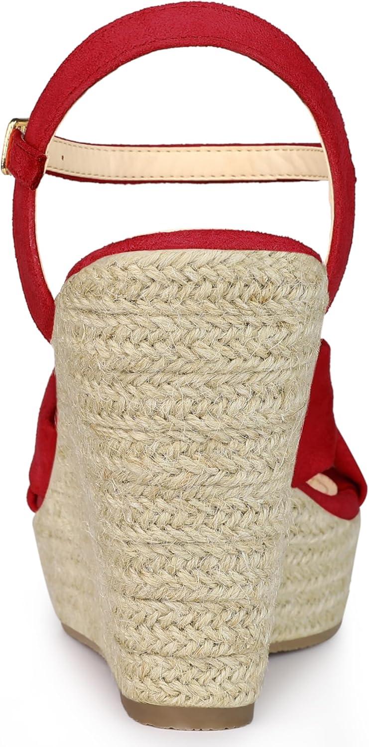 imageAllegra K Womens Platform Slingback Espadrille Wedge Heel SandalsRed